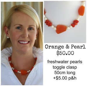 Orange & Freshwater Pearls