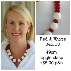 Red & White Necklace Matte