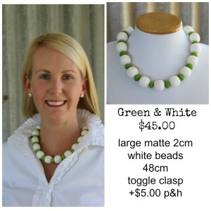 Large Green & White necklace