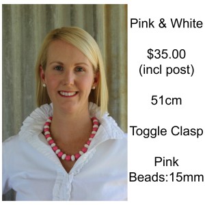 Pink & White Single Strand Necklace