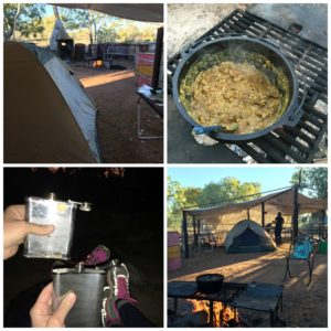 dinner at camp